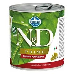 Farmina N&D Dog Prime All Breeds Adult su vištiena ir granatais, drėgnas maistas šunims 285 g