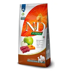 Farmina N&D Medium/Maxi su moliūgu, elniena ir obuoliu, sausas maistas šunims parduotuvėje petbaze.lt