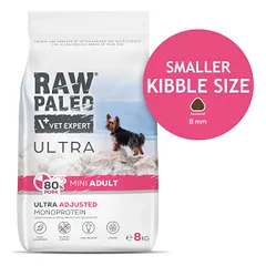 Raw Paleo Vet Expert Ultra Adult Mini Pork sausas maistas mažų veislių šunims, 8 kg