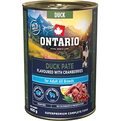 Ontario konservai šunims su antiena, paskaninta spanguolėmis, 400 g, Duck Pate with Cranberries — 3 nuotrauka