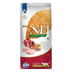 FARMINA N&D Ancestral Adult Cat Neutered 2x10 kg vištiena, spelta, avižos ir granato vaisius