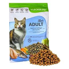 Lecker.Pet® Leo's Adult Geflügel & Forelle Katzenfutter Trockenfutter