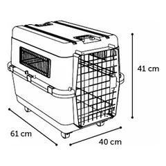 Flamingo transportavimo narvas Nomad S, tamsiai pilkas 40x61x41 cm — 3 nuotrauka
