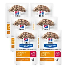 HILL'S PD Prescription Diet Feline c/d Urinary Stress Vištiena 6x85g paketėlis
