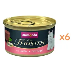 ANIMONDA Vom Feinsten Mousse z łososiem i drobiem 6x85 g mus dla kotów