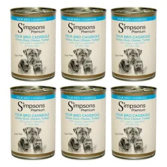 Simpsons Premium Four Bird Casserole - wet food for dogs, with poultry and vegetables, grain-free nuotrauka