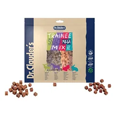DR. CLAUDER’S TRAINEE SNACK MEGA MIX2 vytintos mėsos skanėstai kubeliais šunims ir katėms 500g