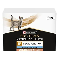 Purina Pro Plan Veterinary Diets NF Renal Function Advanced Care šlapias pašaras katėms, sergančioms lėtiniu inkstų nepakankamumu, su lašiša, 10x85 g. parduotuvėje zooplus.de