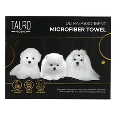 Tauro Pro Line mikropluošto rankšluostis, itin gerai drėgmę sugeriantis, 80x160 cm, su terjerais — 2 nuotrauka
