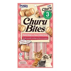 CHURU Bites suktinukai su tunu ir lašiša skanėstai katėms, 3 vnt.