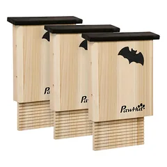 Šikšnosparnių namelių komplektas, 3 vnt, Įvairiaspalvis, 25 × 6 × 37,5 cm