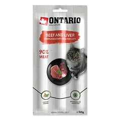 Ontario lazdelės formos skanėstas Jautiena ir Kepenėlės 3x5g