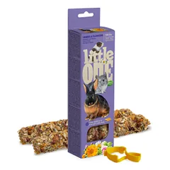 Little one lazdelės jūrų kiaulytėms, triušiams ir šinšiloms su žolėmis ir gėlėmis, 2x55 g