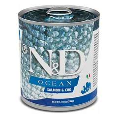 Farmina N&D Dog Ocean Adult su lašiša ir menke, drėgnas maistas šunims 285 g — 2 nuotrauka