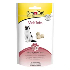GimCat Adult Malt Tabs skanėstai katėms, optimaliai žarnyno veiklai ir plaukų kamuoliukų mažinimui, 40 g
