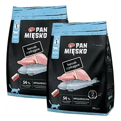 PAN MIŠKO Vištiena su upėtakiu katėms traškučiai S 2x400 g