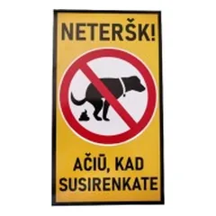 Informacinė lentelė parduotuvėje akvanamai.lt