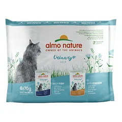 Almo Nature Holistic Urinary Help ar zivīm un ar vistu 6x70 g - konservi kaķiem