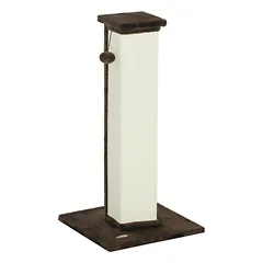 Kačių draskyklė su žaisliniu kamuoliuku ir sizaliu, kreminė ir ruda, 81 cm