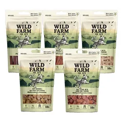 WILD FARM kačių skanėstai – skonių rinkinys 5x50g 