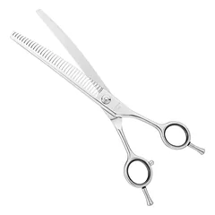 Geib Wave Thinner 7.5 Curve - professional single-sided thinning shears made of Japanese steel, curved, 36 teeth, Srebrny / 7,5" — 3 nuotrauka