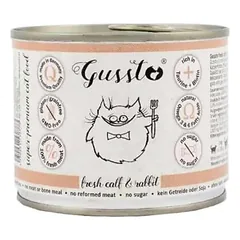 GUSSTO Cat Fresh Calf & Rabbit konservai katėms su veršiena ir triušiena, 200 g
