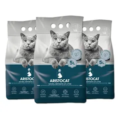 ARISTOCAT Bentonite Plus natūralus bentonito kraikas 15 l (3 x 5 l)