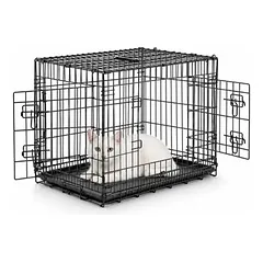lionto sulankstoma metalinė transportavimo dėžė katėms, išimamas dugnas, 61x44x51 cm — 2 nuotrauka