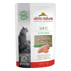 Almo Nature HFC Natural Vištiena su krevetėmis drėgnas maistas suaugusioms katėms, 55 g