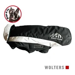 Wolters slidinėjimo striukė šunims Dogz Wear mopsams ir kitoms panašioms veislėms, juoda/pilka