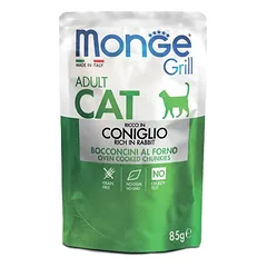 Monge GRILL konservai katėms su triušiena 12x85g