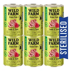 WILD FARM Premium Grain Free Lamb and Tuna 6x400g - sterilizuotų kačių ėdalas be grūdų