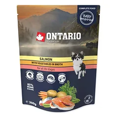 Ontario Pouch Salmon with Vegetables in Broth – paštetas šunims su lašiša 300g