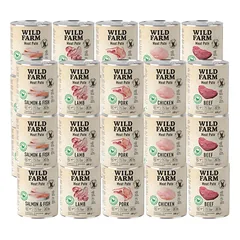 WILD FARM Paštetas mišrių skonių 30x800g ėdalas šunims be glitimo