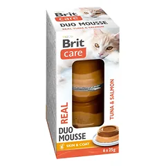 BRIT Care Cat Double Layer Mousse Real Tuna with Salmon 6x25 g katėms skirtas tunikų ir lašišų musas