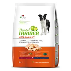 Natural Trainer Adult Medium maistas šunims su vištiena, 12 kg