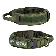WAUDOG PRO taktinis antkaklis šuniui su rankena, chaki