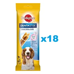 PEDIGREE DentaStix (vidutinių veislių šunims) dantų priežiūros skanėstas šunims 54 vnt. - 18x77g