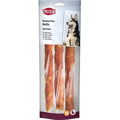 TRIXIE Denta Fun skanėstai šunims, kramtomi antienos suktinukai, 250 g — 2 nuotrauka