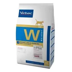 Virbac Veterinary HPM 1 Weight Loss & Diabetes Cat sausas maistas svorio mažinimui, nutukusioms ir diabetu sergančioms katėms, 3 kg