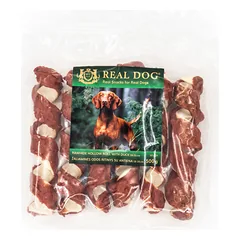 Žaliaminės odos ritinys su antiena REAL DOG SNACKS 500g