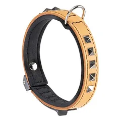 Ferplast Echtes Lederhalsband mit Ziernieten und GIOTTO LUXOR