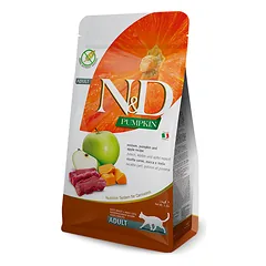 Sausas pašaras katėms FARMINA N&D PUMPKIN CAT Dry Venison&Apple ADULT 1,5kg