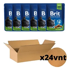 Brit Premium Chicken Slices Sterilized konservai sterilizuotoms katėms su vištiena, dėžė 24 vnt