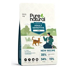 Purenatural sausas maistas katėms su kiauliena, 2 kg