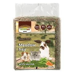 Nature Land Šienas su morkomis: Meadow hay with carrots, 650 gr