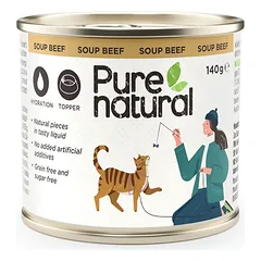 Purenatural konservuota sriuba katėms su jautiena, 140g