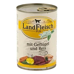 LandFleisch konservai šunims su paukštiena ir ryžiais 6x400g