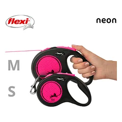 FLEXI pavadėlis šuniui New Neon S juostinis 5m, rožinis — 5 nuotrauka