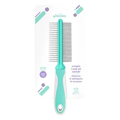 Record Hairmony dvipusės šukos su metaliniais dantukais katėms ir šunims, 22 cm